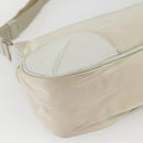 PRADA Shoulder Bag Nylon Leather Ivory Silver Auth 163087-16