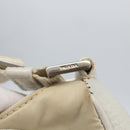 PRADA Shoulder Bag Nylon Leather Ivory Silver Auth 163087-10
