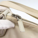 PRADA Shoulder Bag Nylon Leather Ivory Silver Auth 163087-18
