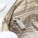 PRADA Shoulder Bag Nylon Leather Ivory Silver Auth 163087-20
