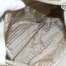 PRADA Shoulder Bag Nylon Leather Ivory Silver Auth 163087-11