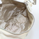 PRADA Shoulder Bag Nylon Leather Ivory Silver Auth 163087-21