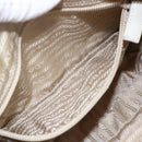 PRADA Shoulder Bag Nylon Leather Ivory Silver Auth 163087-23