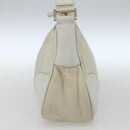 PRADA Shoulder Bag Nylon Leather Ivory Silver Auth 163087-4