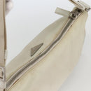 PRADA Shoulder Bag Nylon Leather Ivory Silver Auth 163087-6