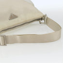 PRADA Shoulder Bag Nylon Leather Ivory Silver Auth 163087-7