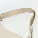 PRADA Shoulder Bag Nylon Leather Ivory Silver Auth 163087-8