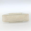 PRADA Shoulder Bag Nylon Leather Ivory Silver Auth 163087-5