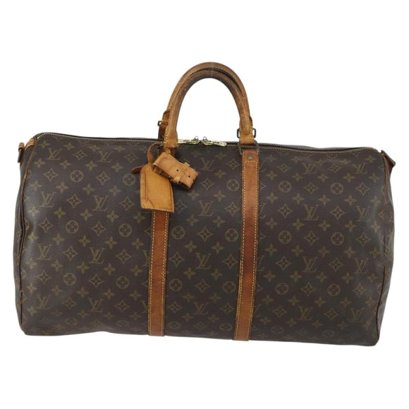 LOUIS VUITTON Monogram Keepall Bandouliere 55 Boston Bag M41414 LV Auth 163092