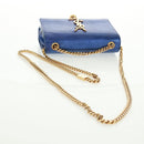 SAINT LAURENT Chain Kate Shoulder Bag Leather Blue Gold Auth 163093SAV-7
