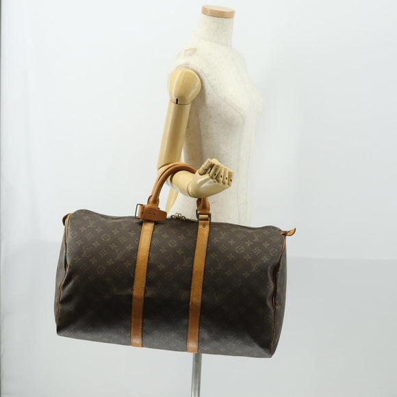 LOUIS VUITTON Monogram Keepall 50 Boston Bag M41426 LV Auth 163096