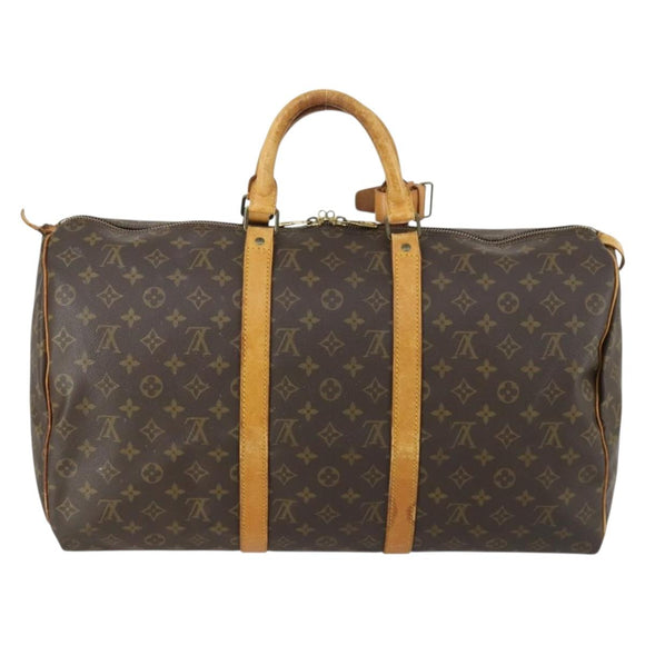 LOUIS VUITTON Monogram Keepall 50 Boston Bag M41426 LV Auth 163096