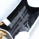 Salvatore Ferragamo Gancini Chain Shoulder Pouch Suede Gray Gold Auth 163100V-10