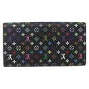 LOUIS VUITTON Multicolor Portefeuille Sarah Wallet Black M­93748 LV Auth 163111-2