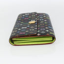 LOUIS VUITTON Multicolor Portefeuille Sarah Wallet Black M­93748 LV Auth 163111-3