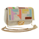 FENDI Zucca Canvas Micro Bucket Charm Multicolor Gold Auth 163112SAM-1