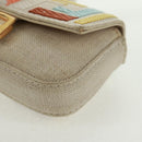 FENDI Zucca Canvas Micro Bucket Charm Multicolor Gold Auth 163112SAM-14