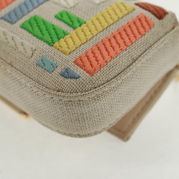 FENDI Zucca Canvas Micro Bucket Charm Multicolor Gold Auth 163112SAM