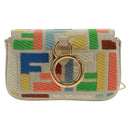 FENDI Zucca Canvas Micro Bucket Charm Multicolor Gold Auth 163112SAM-2