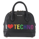 BALENCIAGA I LOVE TECHNO Villetop Handle XXS Bag Black 550646 Auth 163114V-2