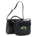 GUCCI Shoulder Bag Leather 2 Set Black Auth 163116-1