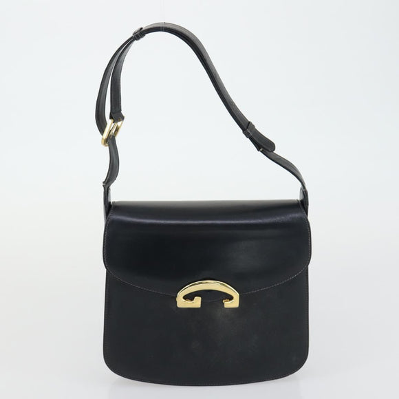 GUCCI Shoulder Bag Leather 2 Set Black Auth 163116
