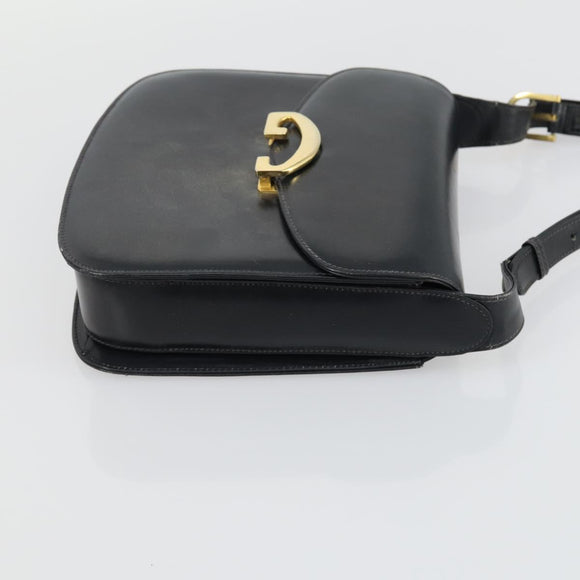 GUCCI Shoulder Bag Leather 2 Set Black Auth 163116