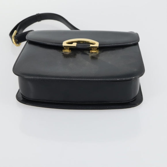 GUCCI Shoulder Bag Leather 2 Set Black Auth 163116