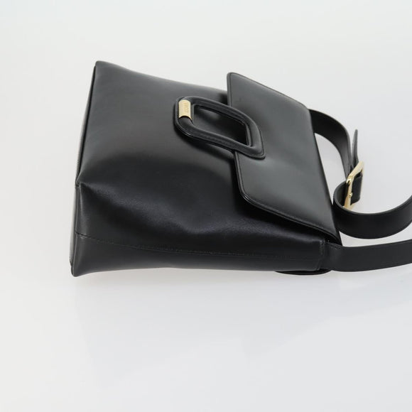 GUCCI Shoulder Bag Leather 2 Set Black Auth 163116