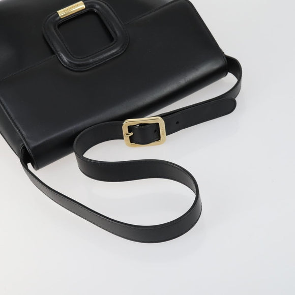 GUCCI Shoulder Bag Leather 2 Set Black Auth 163116