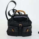 GUCCI GG Canvas GG Micro Supreme Bamboo Bag Leather PVC 4 Set Black Auth 163118-14