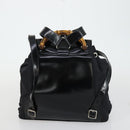 GUCCI GG Canvas GG Micro Supreme Bamboo Bag Leather PVC 4 Set Black Auth 163118-15