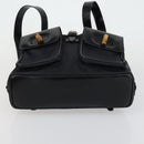 GUCCI GG Canvas GG Micro Supreme Bamboo Bag Leather PVC 4 Set Black Auth 163118-18