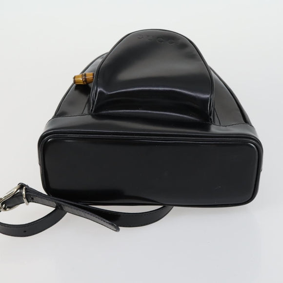GUCCI GG Canvas GG Micro Supreme Bamboo Bag Leather PVC 4 Set Black Auth 163118