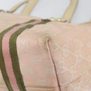 GUCCI GG Canvas Sherry Line Tote Bag Pink Gold 137896 Auth 163130-12