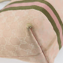 GUCCI GG Canvas Sherry Line Tote Bag Pink Gold 137896 Auth 163130-13