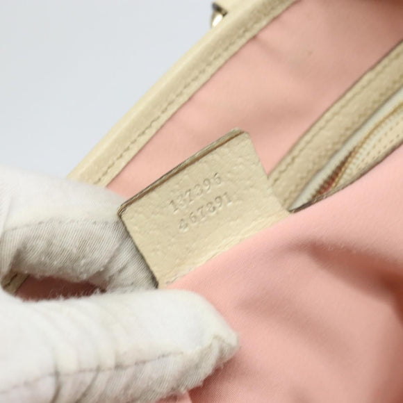 GUCCI GG Canvas Sherry Line Tote Bag Pink Gold 137896 Auth 163130