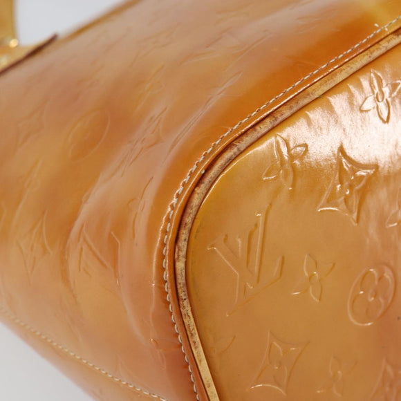 LOUIS VUITTON Monogram Vernis Houston Hand Bag Beige M91004 LV Auth 163133
