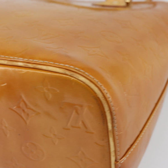 LOUIS VUITTON Monogram Vernis Houston Hand Bag Beige M91004 LV Auth 163133