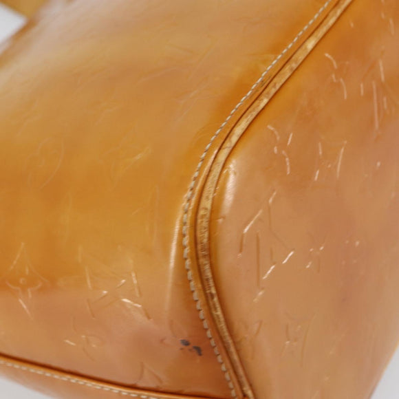 LOUIS VUITTON Monogram Vernis Houston Hand Bag Beige M91004 LV Auth 163133