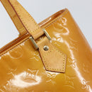 LOUIS VUITTON Monogram Vernis Houston Hand Bag Beige M91004 LV Auth 163133-17
