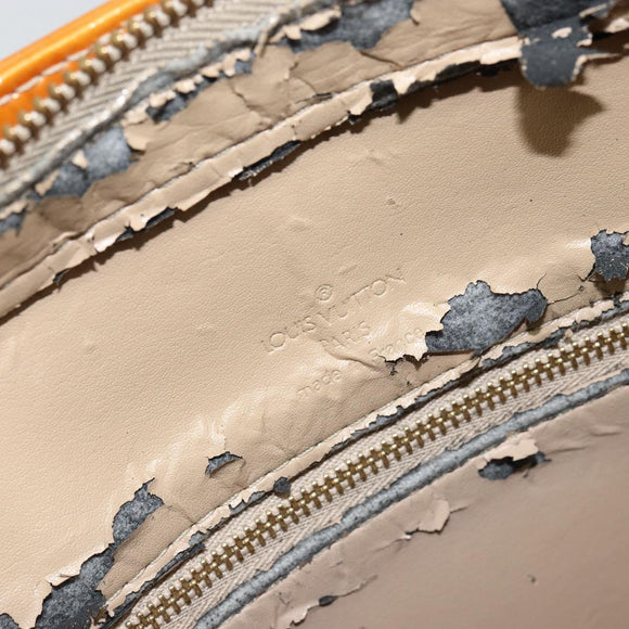 LOUIS VUITTON Monogram Vernis Houston Hand Bag Beige M91004 LV Auth 163133