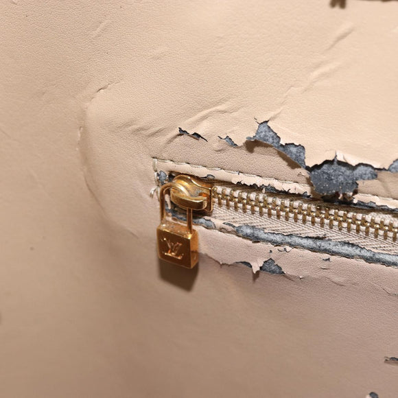 LOUIS VUITTON Monogram Vernis Houston Hand Bag Beige M91004 LV Auth 163133