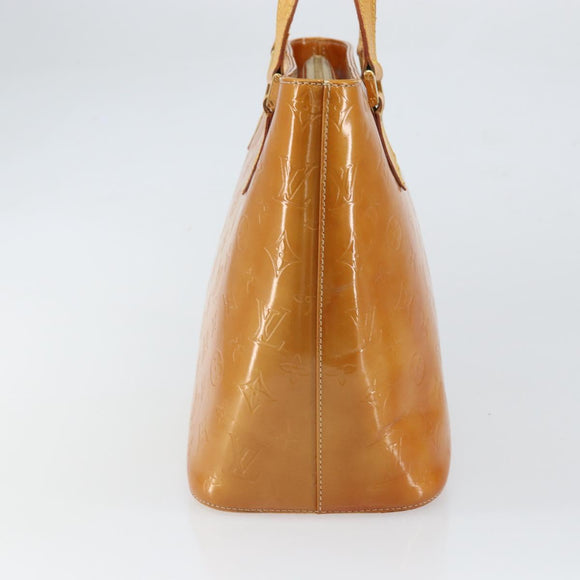 LOUIS VUITTON Monogram Vernis Houston Hand Bag Beige M91004 LV Auth 163133