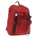 PRADA Backpack Nylon Red Auth 163137-1