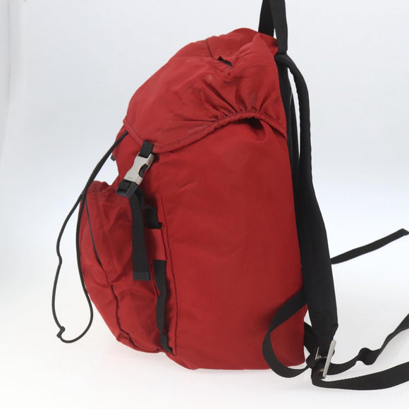 PRADA Backpack Nylon Red Auth 163137