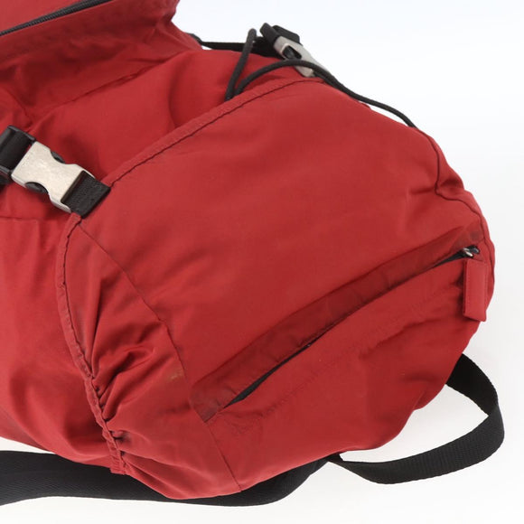 PRADA Backpack Nylon Red Auth 163137