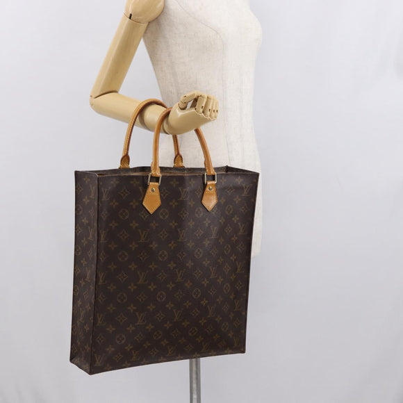 LOUIS VUITTON Monogram Sac Plat Hand Bag M51140 LV Auth 163139
