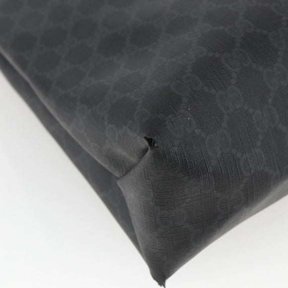 GUCCI GG Supreme Web Sherry Line Tote Bag PVC Black Gold 39 02 091 Auth 163144