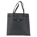 GUCCI GG Supreme Web Sherry Line Tote Bag PVC Black Gold 39 02 091 Auth 163144-13
